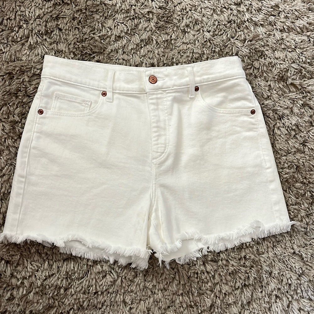 Loft Denim Cutoff Shorts in White